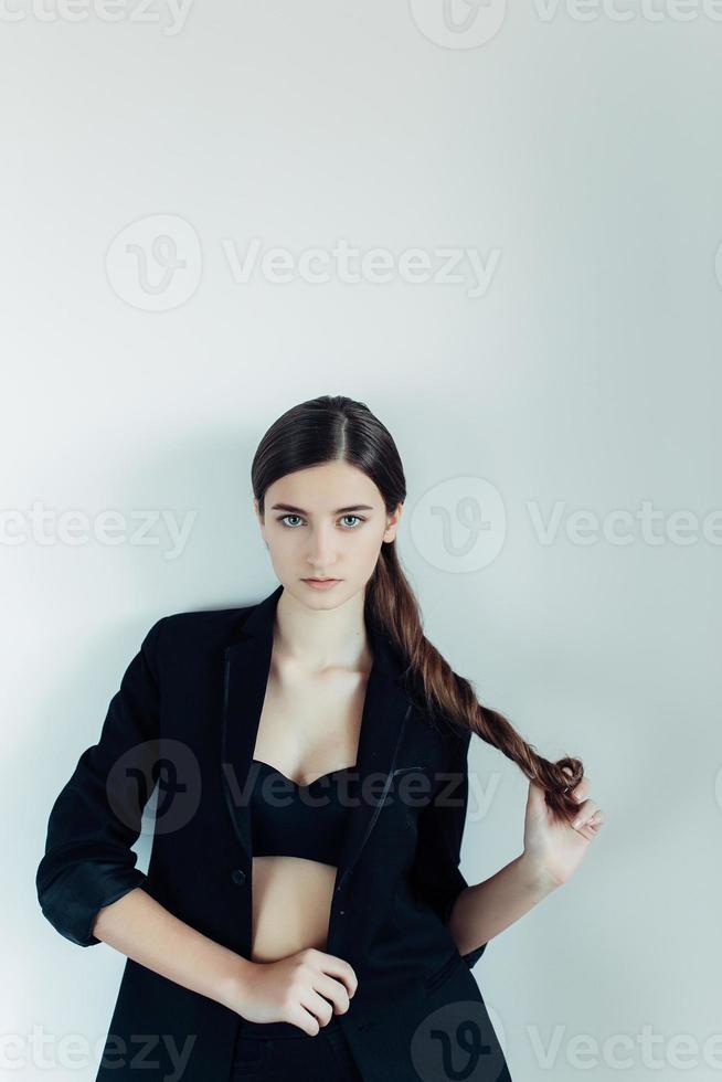 Young beautiful woman modeling photo