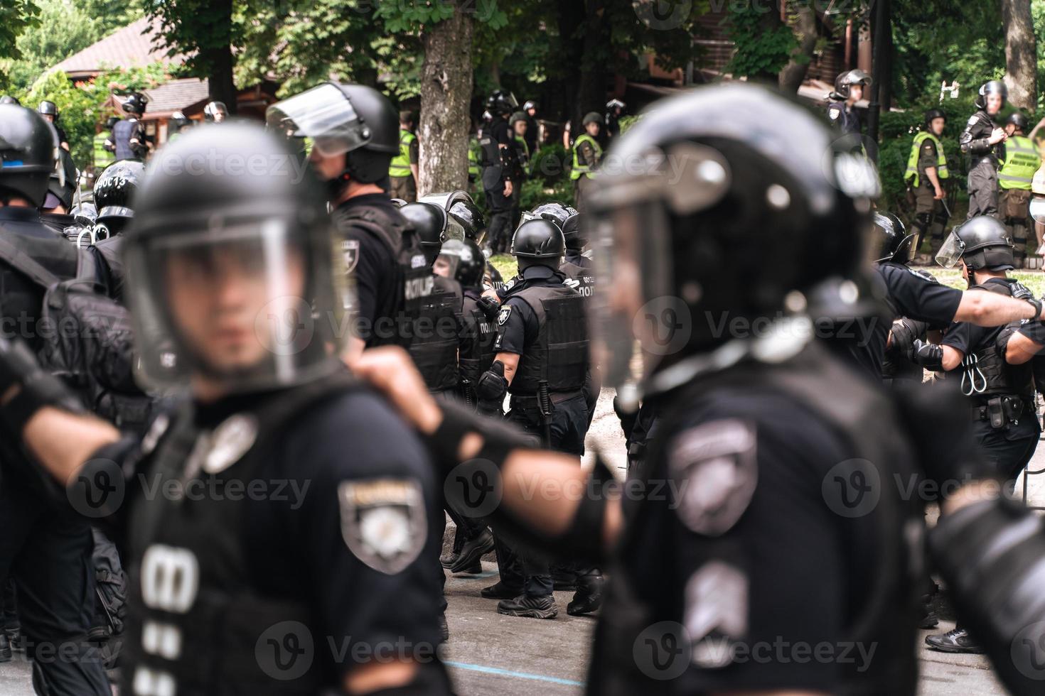 Police force to maintain order in the area during the rally photo