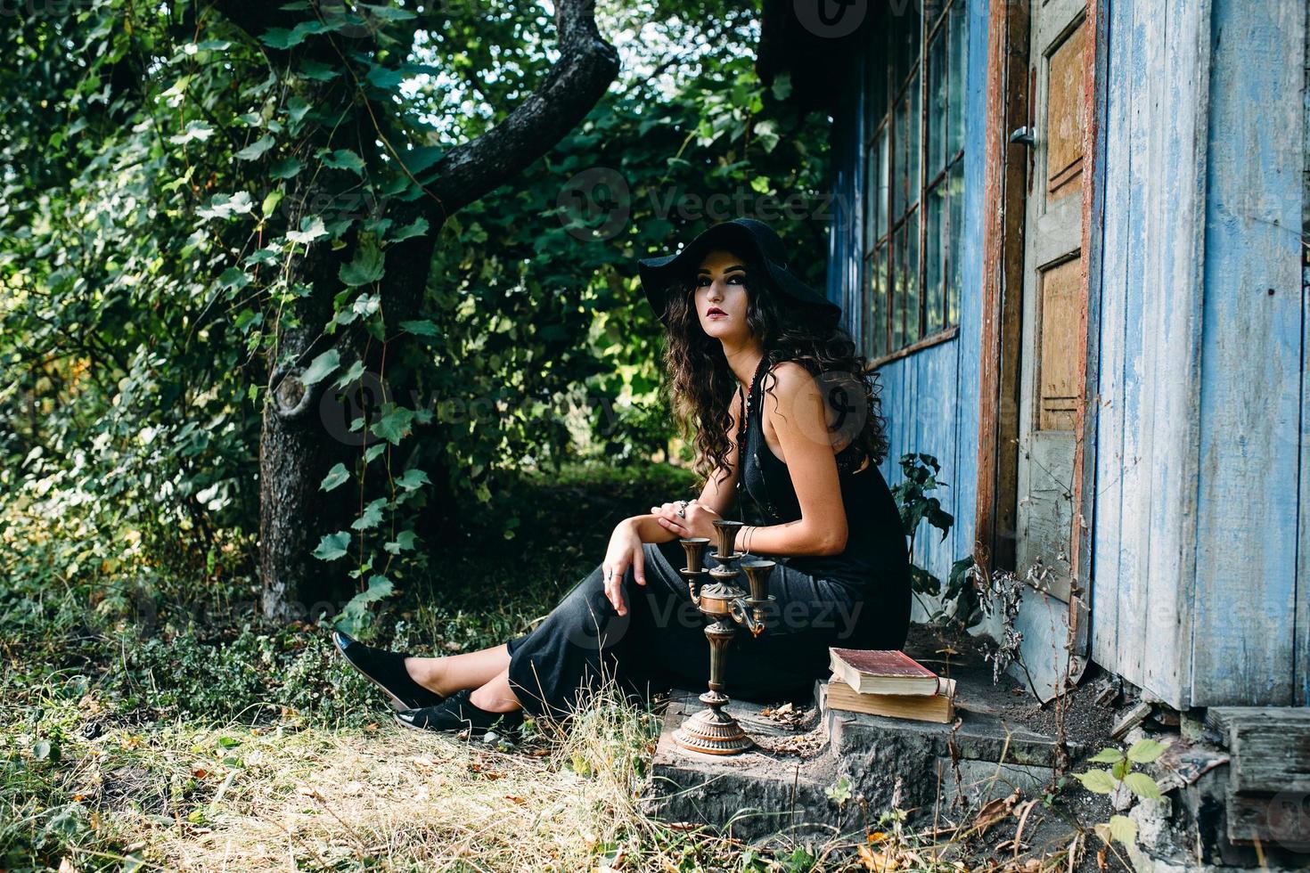 Vintage woman as witch photo