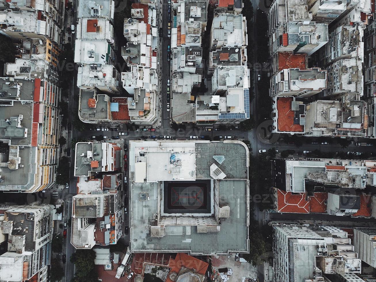 vista de pájaro de la ciudad griega de saloniki. foto