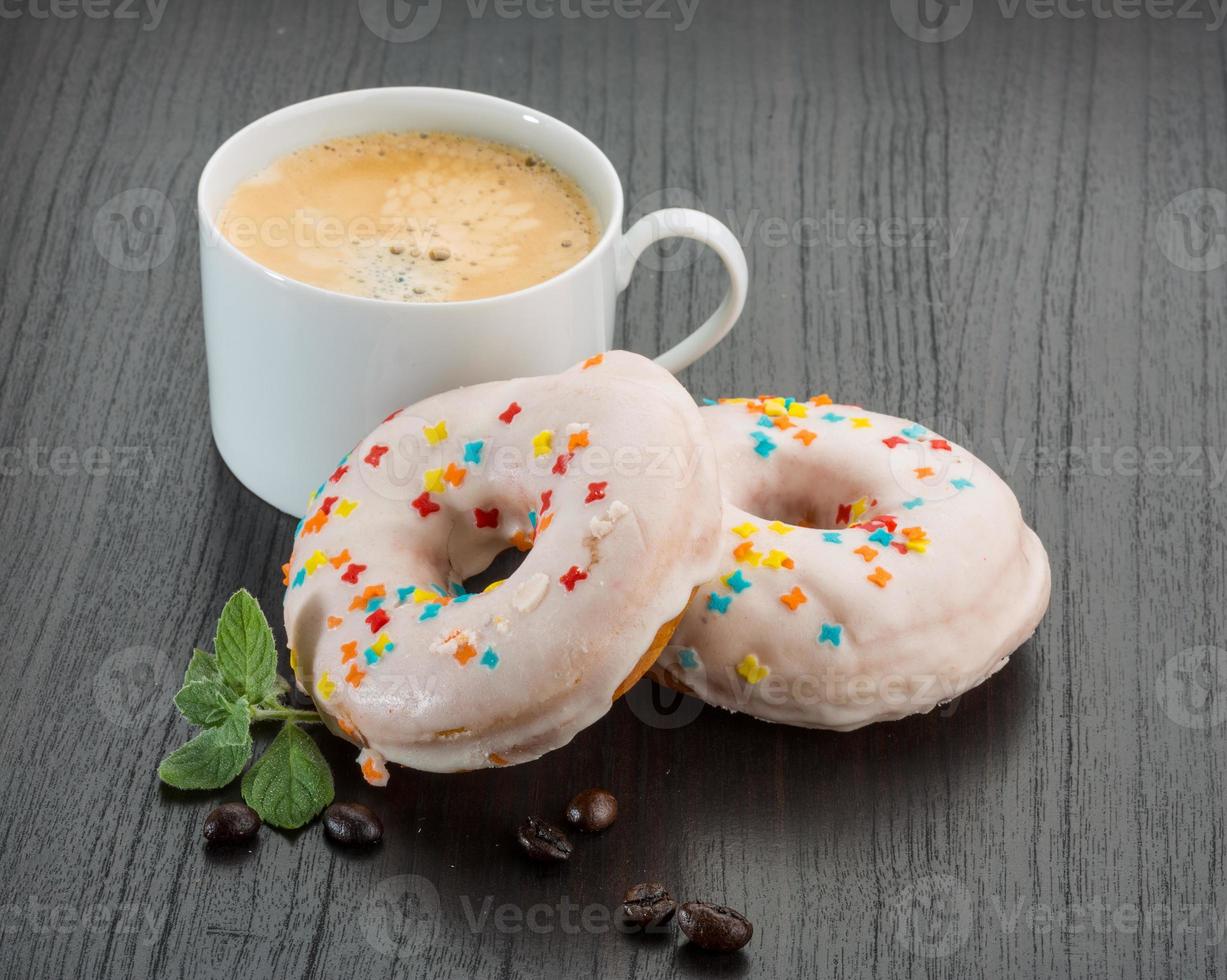 Coffee with donuts photo