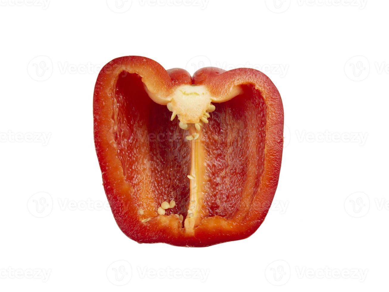 Sweet red pepper isolated on white background photo