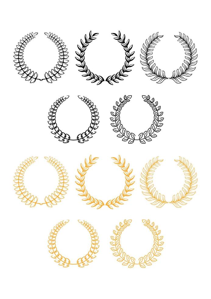 Laurel wreaths in two color variants vector