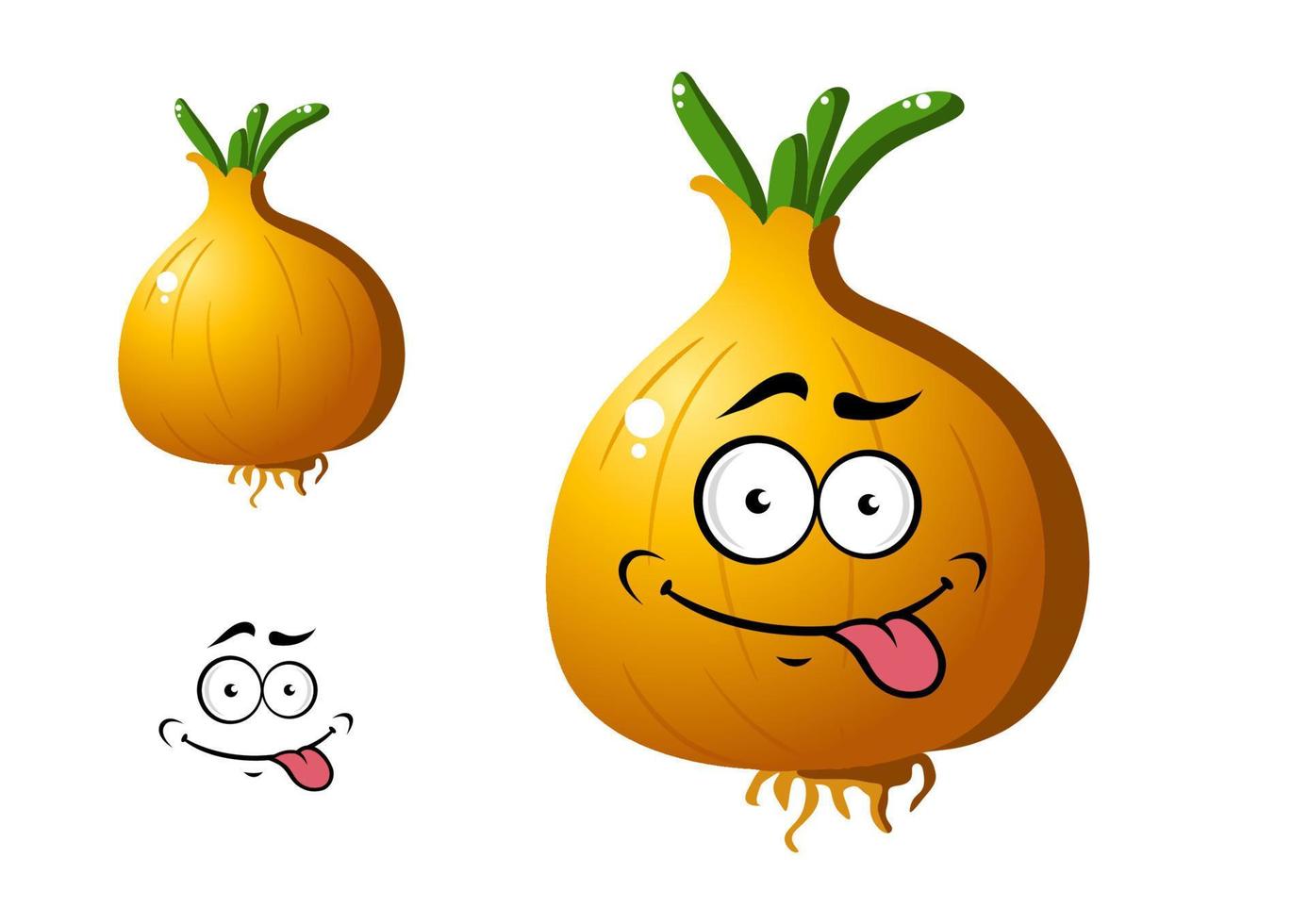 vegetal de cebolla dorada de dibujos animados vector