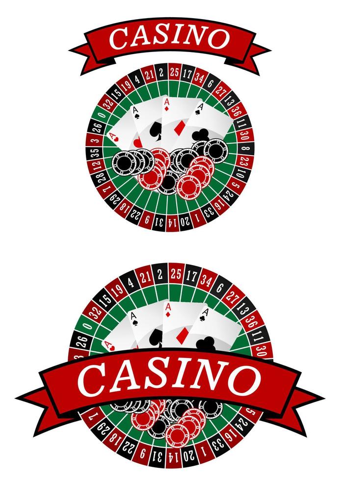 Casino roulette with gambling elements vector
