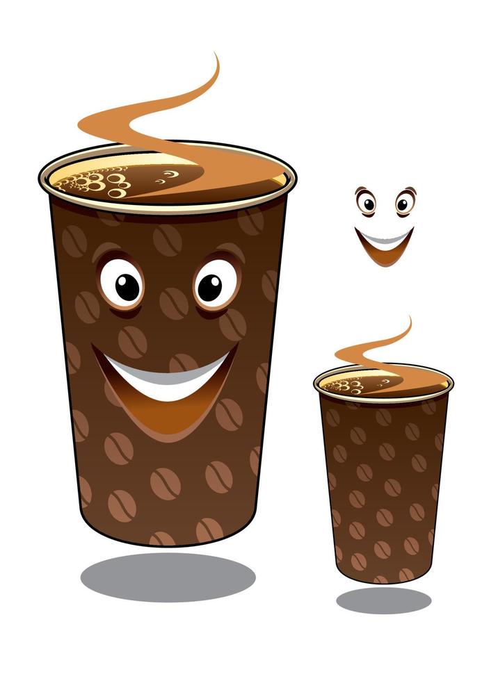 Two cartoon takeaway coffees vector