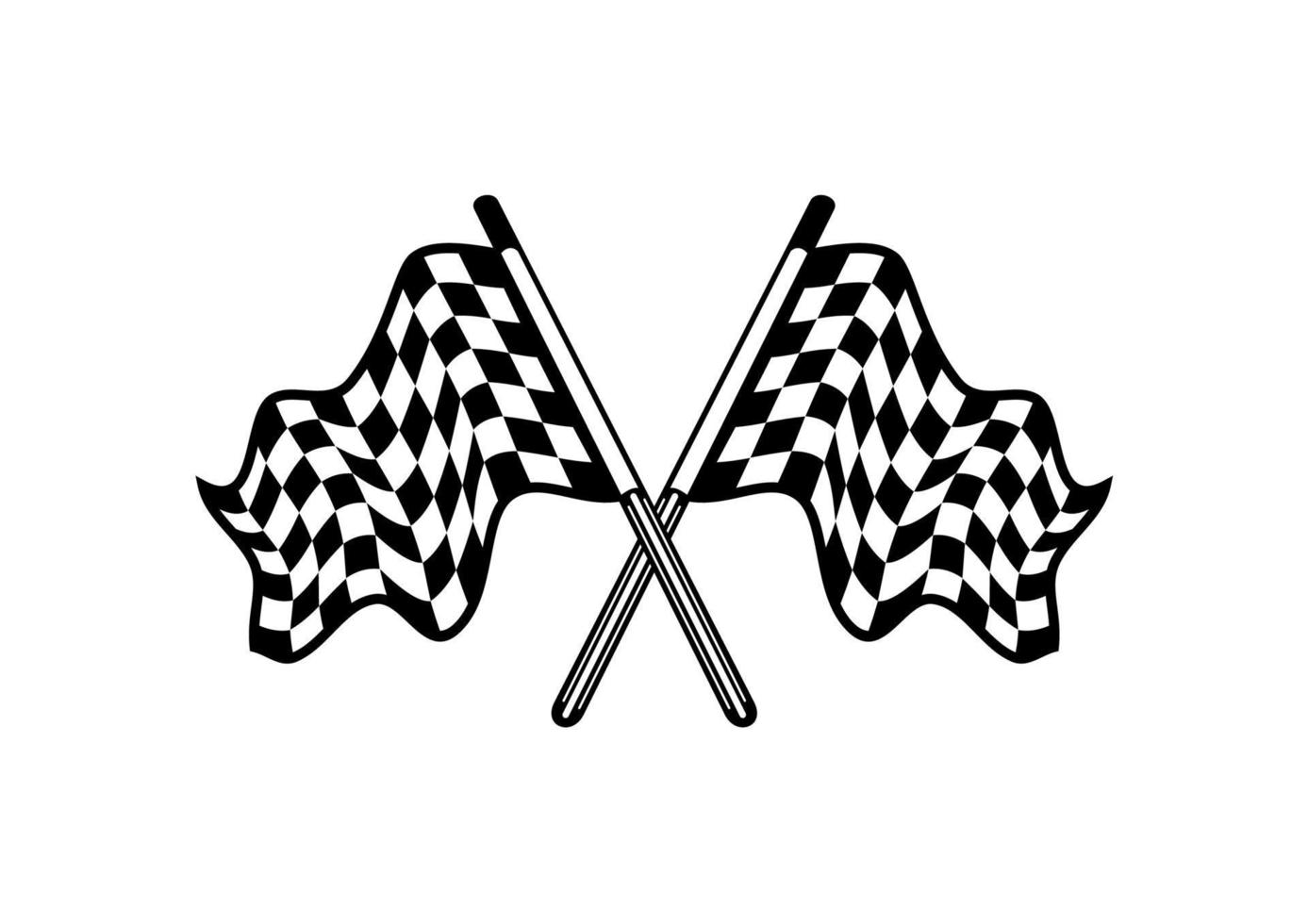 Crossed pair of waving checkered flags vector