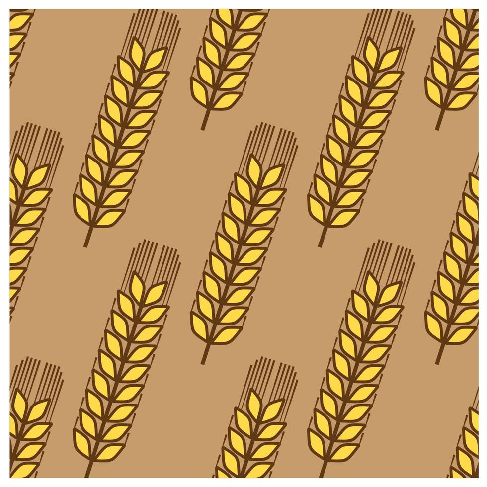 Seamless pattern of wheat ears vector
