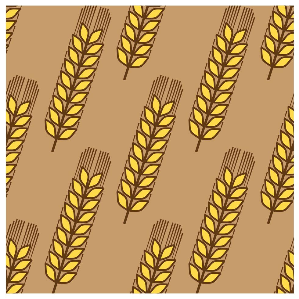 Seamless pattern of wheat ears vector