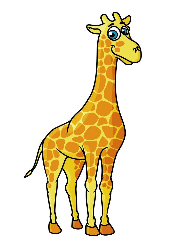 personaje de jirafa de dibujos animados africanos vector