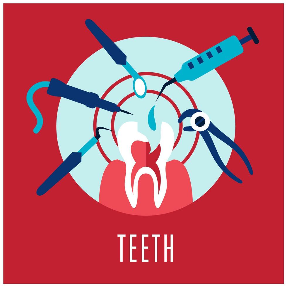 Teeth and dentistry concept vector