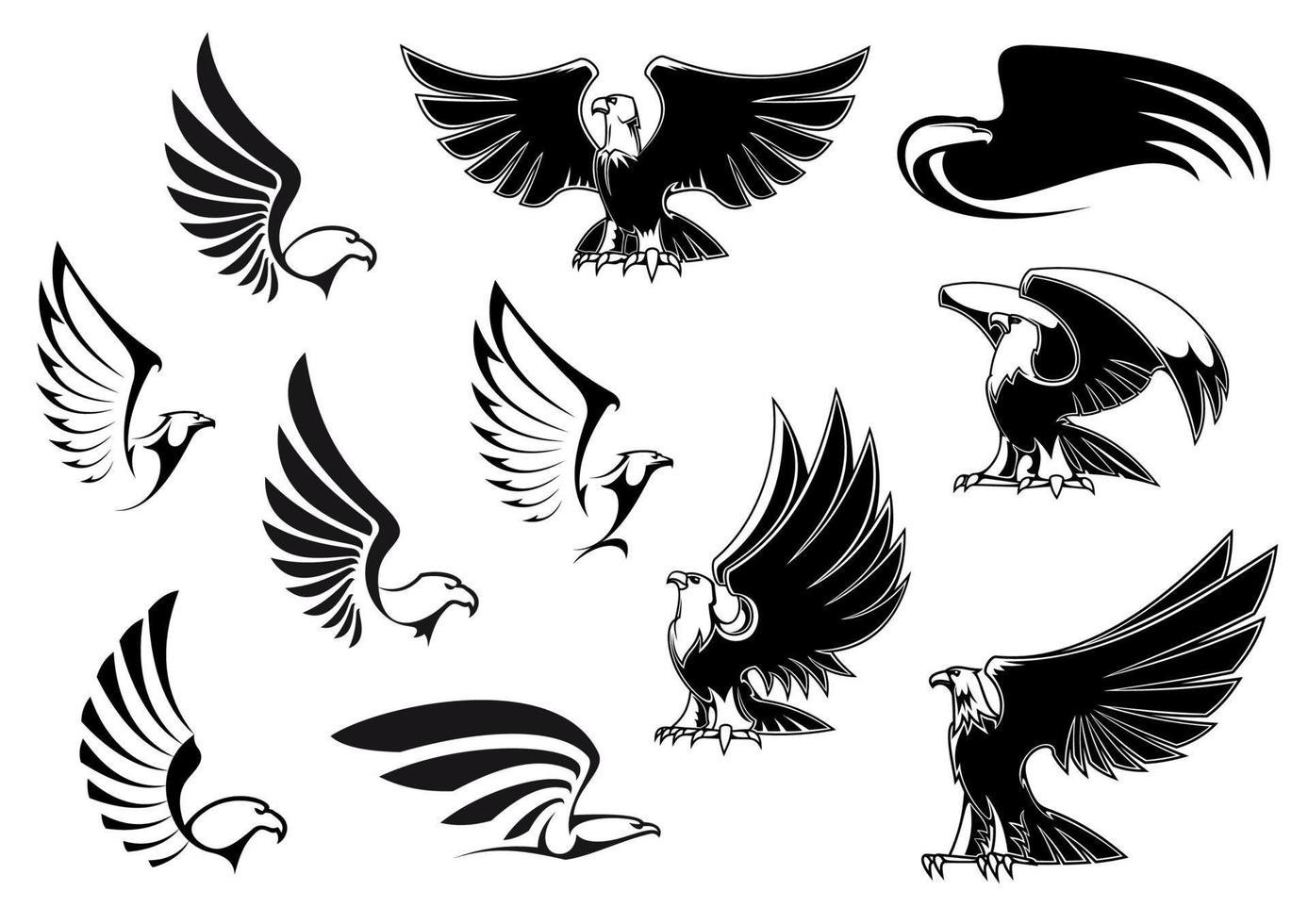 Eagles for logo, tattoo or heraldic design vector