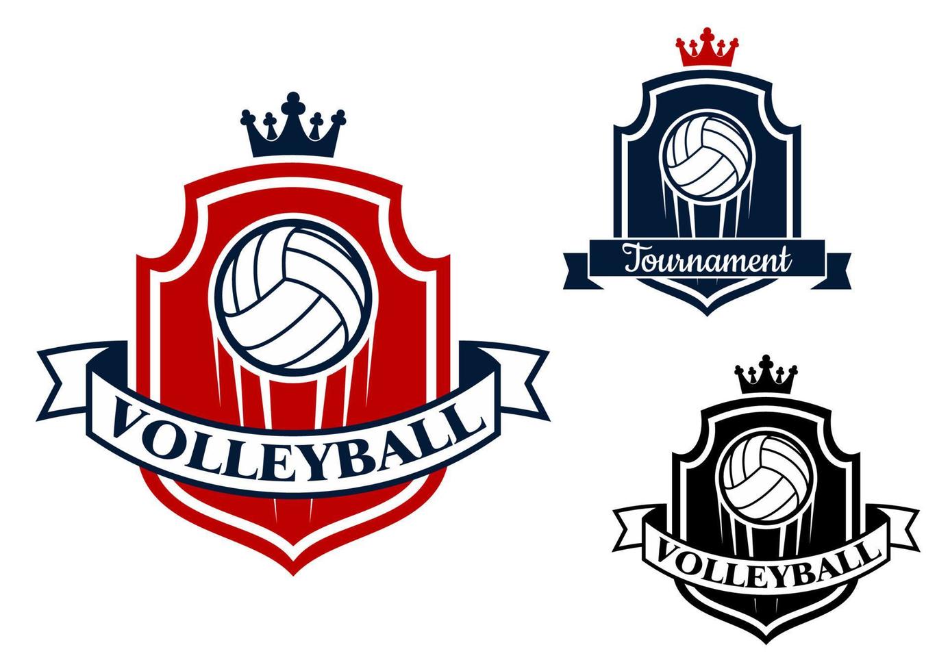 juego de voleibol deportes banner o emblema vector