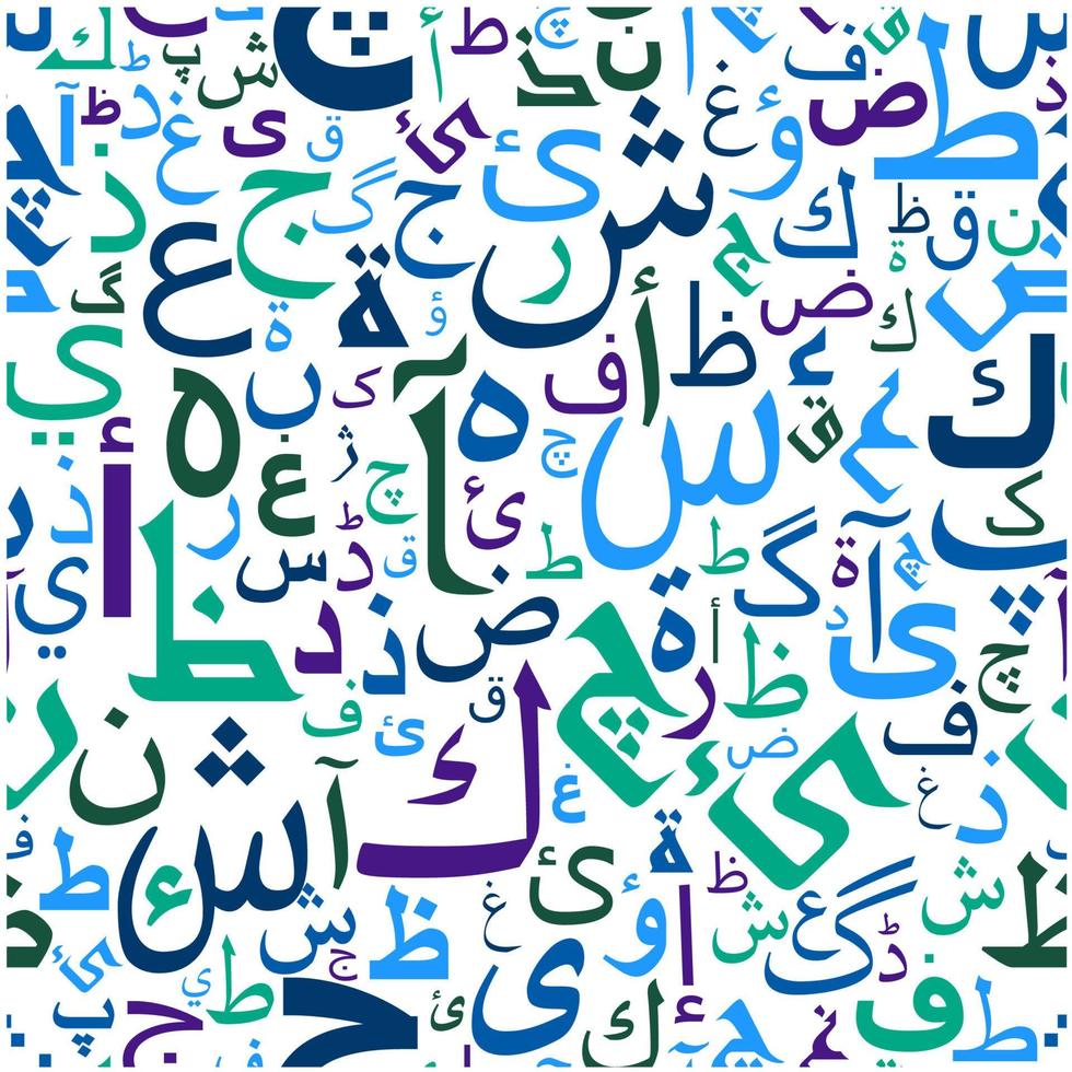 Abstract seamless arabic letters pattern vector