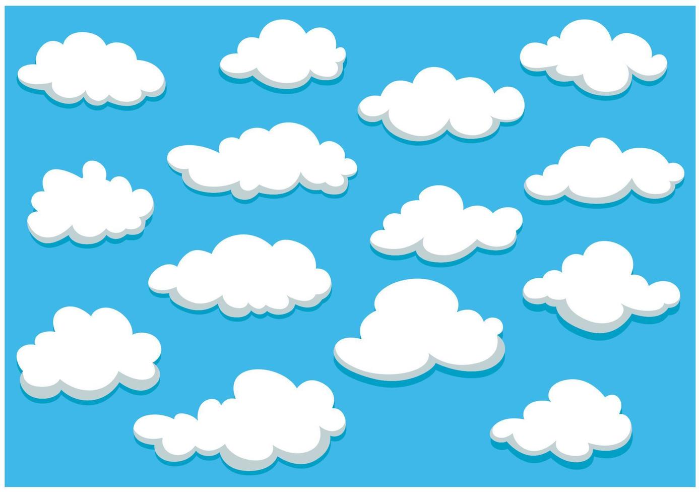 fondo de nubes caricaturescas vector