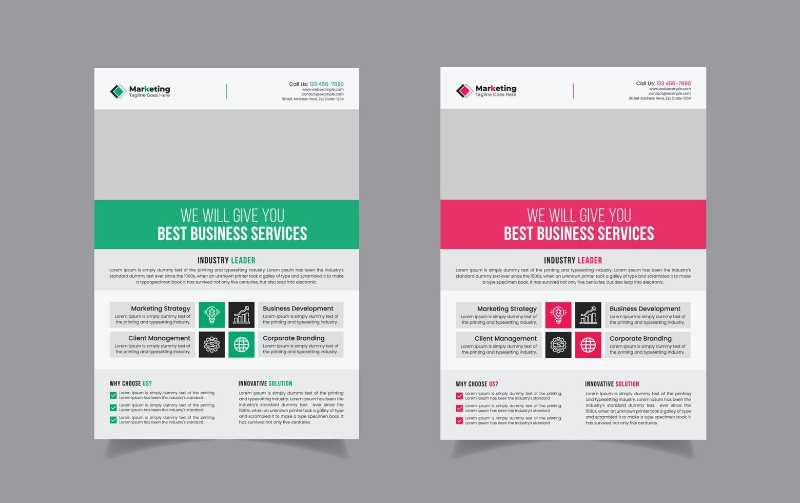 Corporate Flyer Template. Free Vector