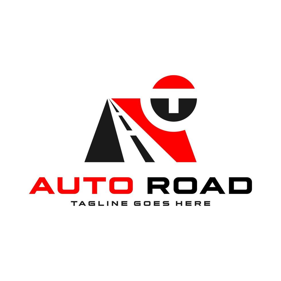 asphalt road logo with letter T vector