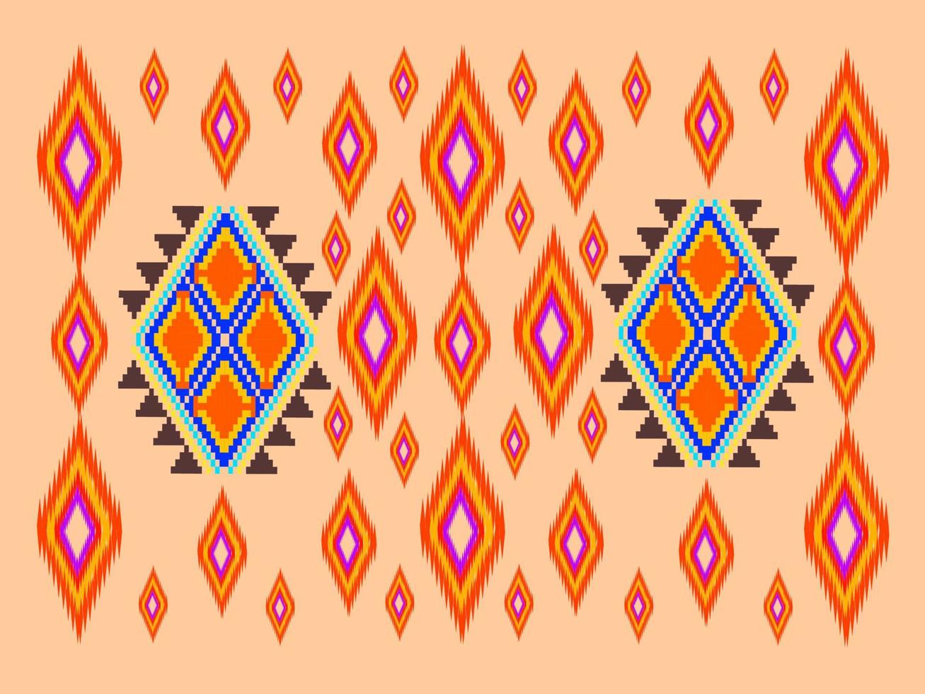 Traditional ethnic geometric fabric pattern vector