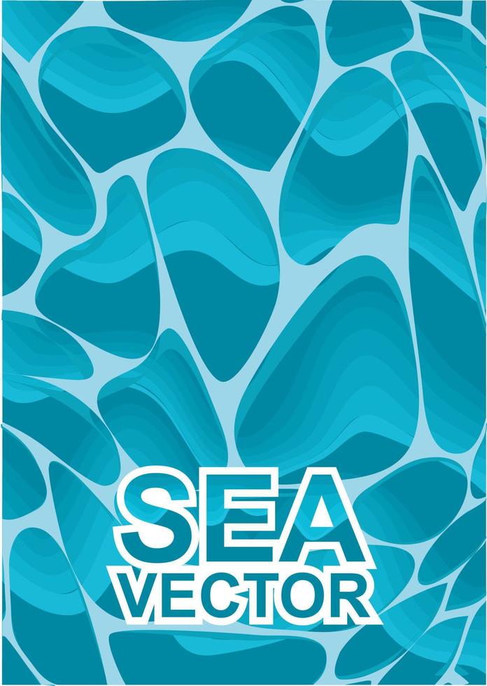 vector e ilustración de mar azul con olas tranquilas