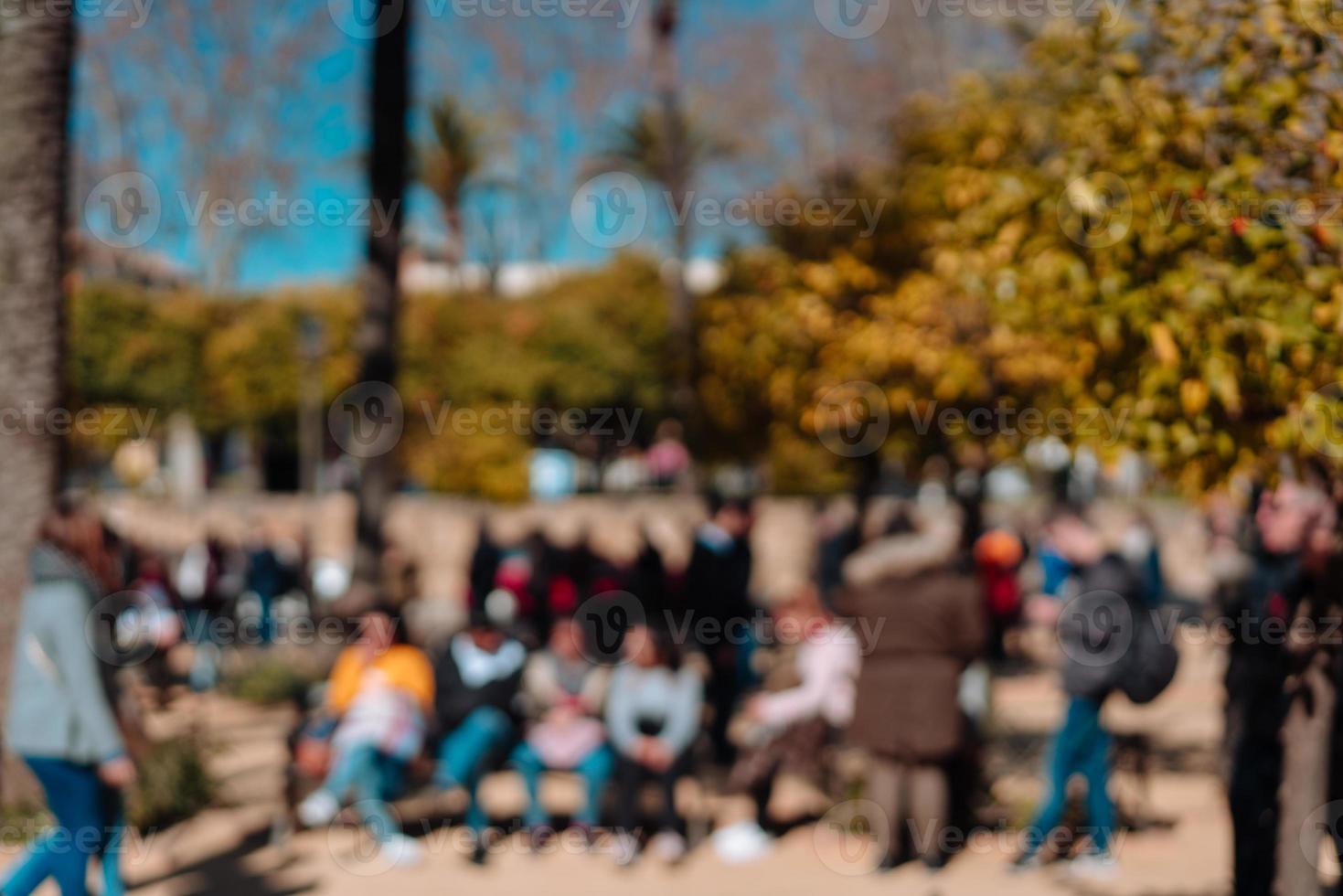 People are resting in the park photo