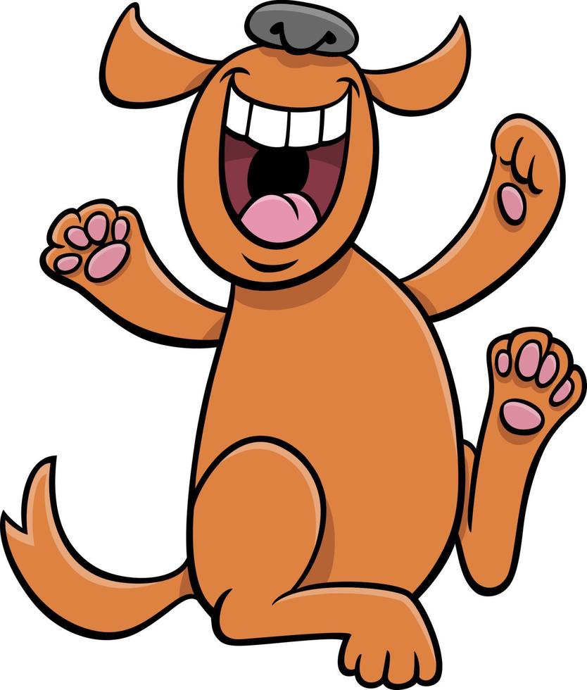 cartoon happy dog comic animal character vector