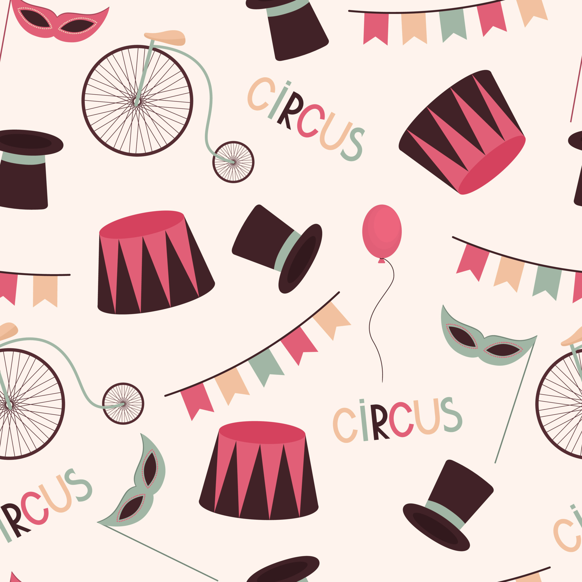 circus elements pattern design 11528379 Vector Art at Vecteezy