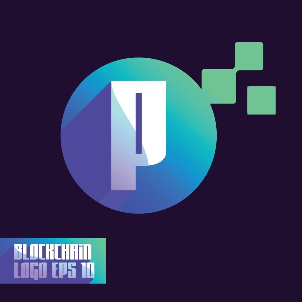Alphabet Blockchain P Logo vector