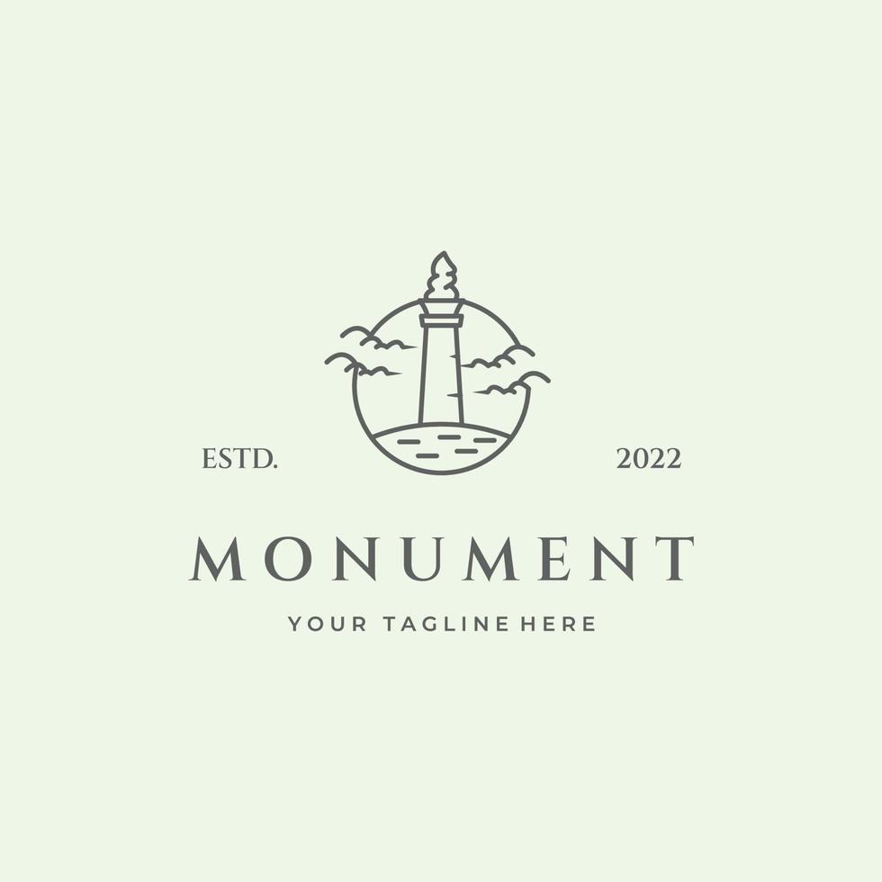 monument line art design icon logo design vector minimalist