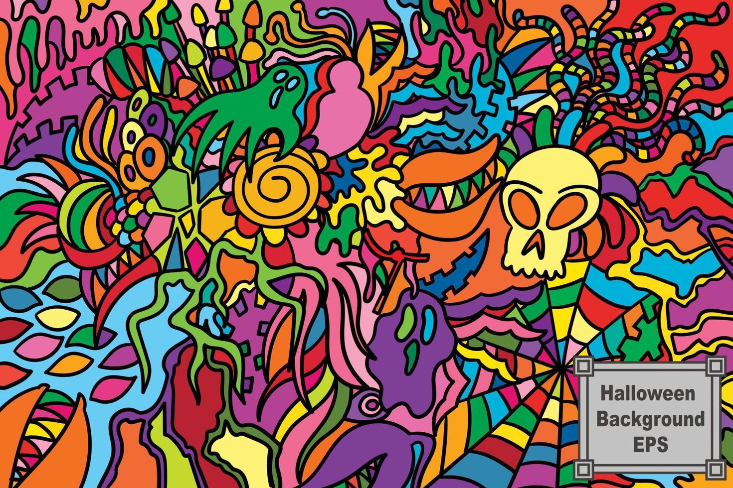 Halloween abstract background or wallpaper, hand drawn, print, art ...