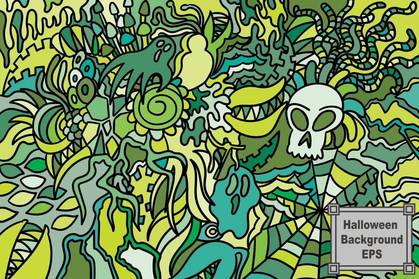Halloween abstract background or wallpaper, hand drawn, print, art vector