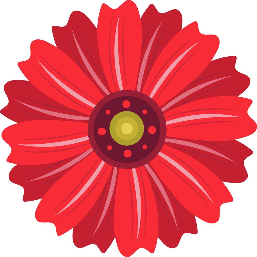 ilustración de vector de flor de margarita de gerbera para diseño gráfico y elemento decorativo