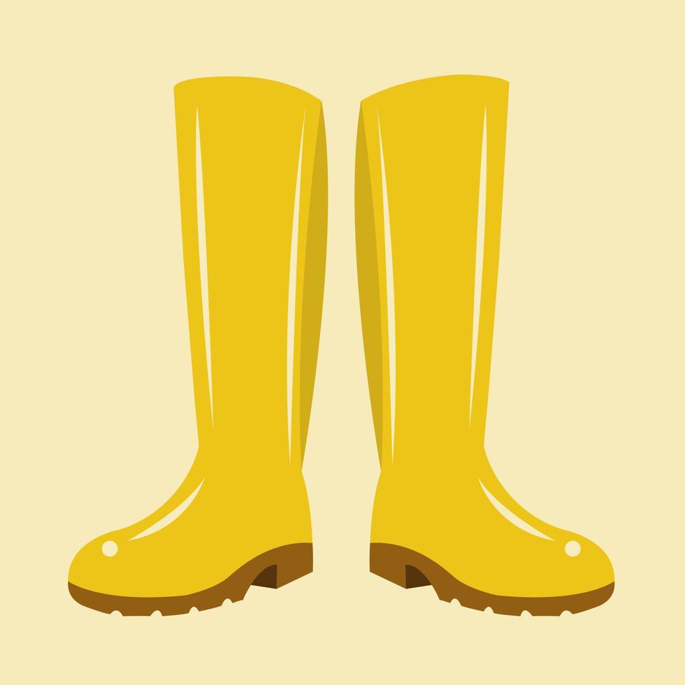 Yellow rubber boots vector illustration for graphic design and decorative element