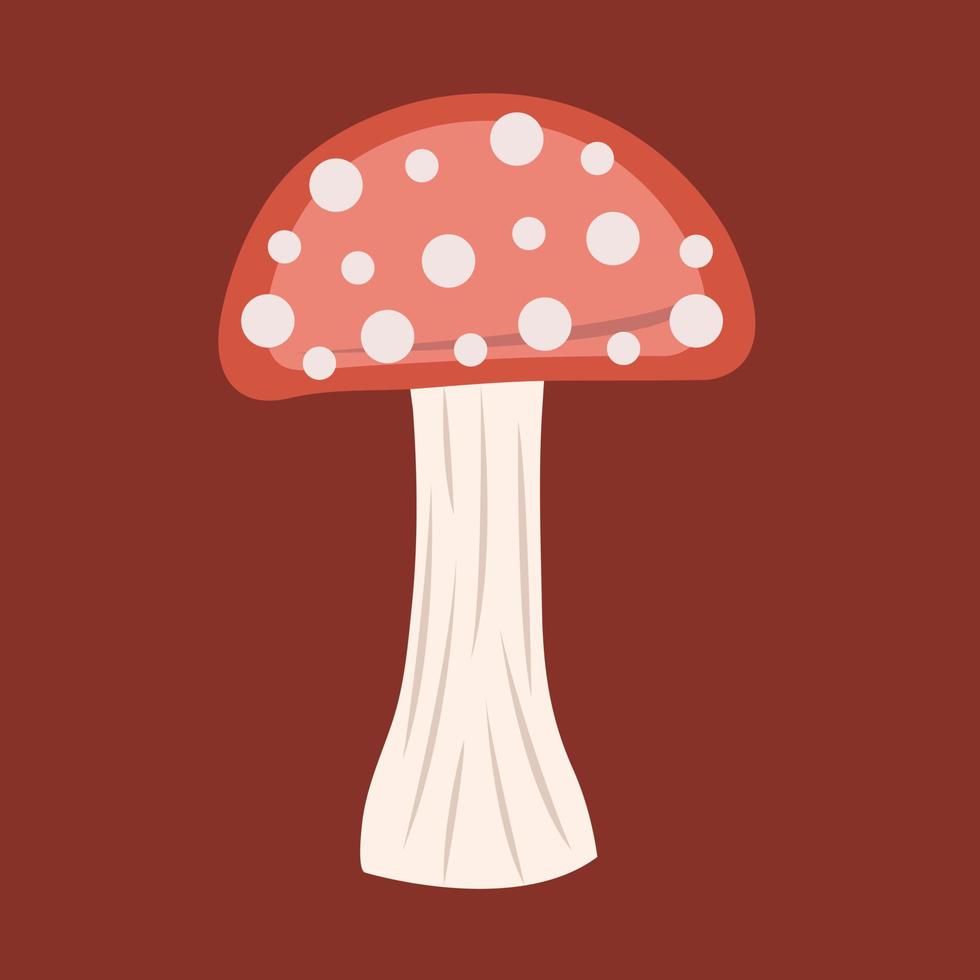 Red mushroom vector illustration for graphic design and decorative element