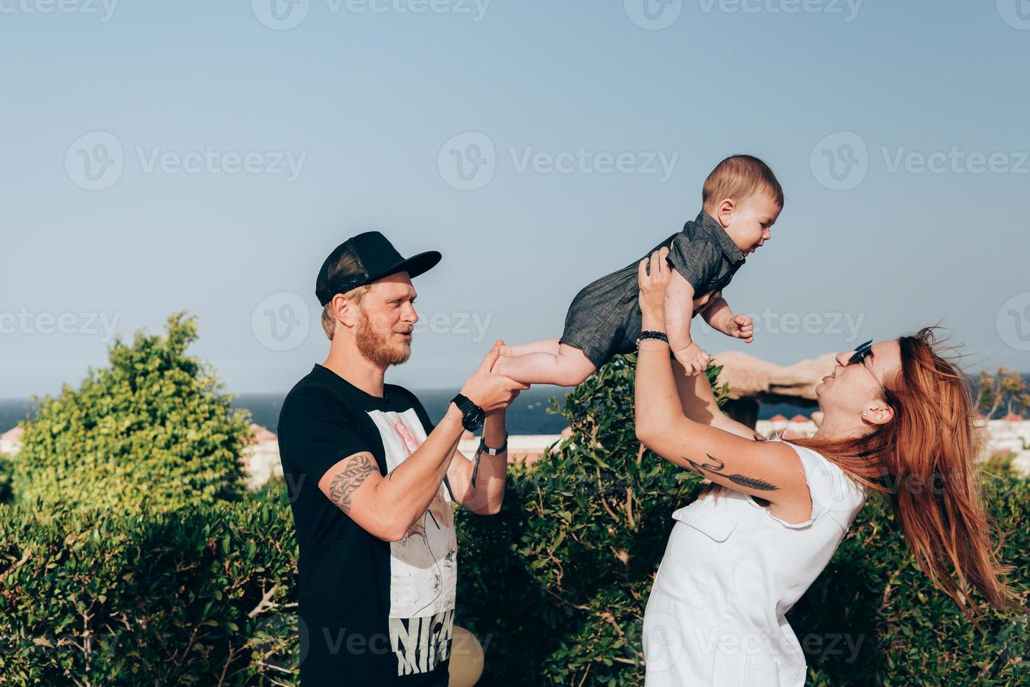 Young family on vacation photo