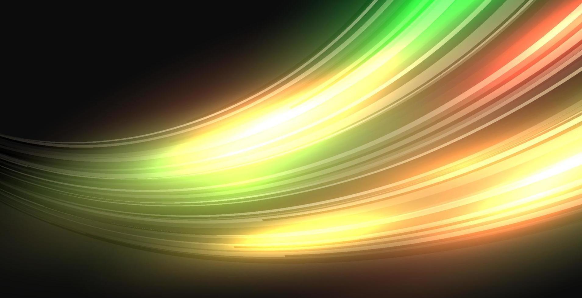senderos de luz coloridos, efecto de desenfoque de movimiento de exposición prolongada. ilustración vectorial vector