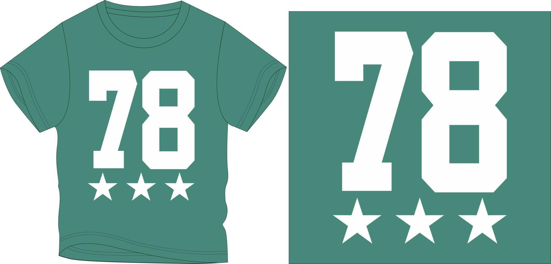 78 three star trendy stylish t shirt graphic design vector illustration