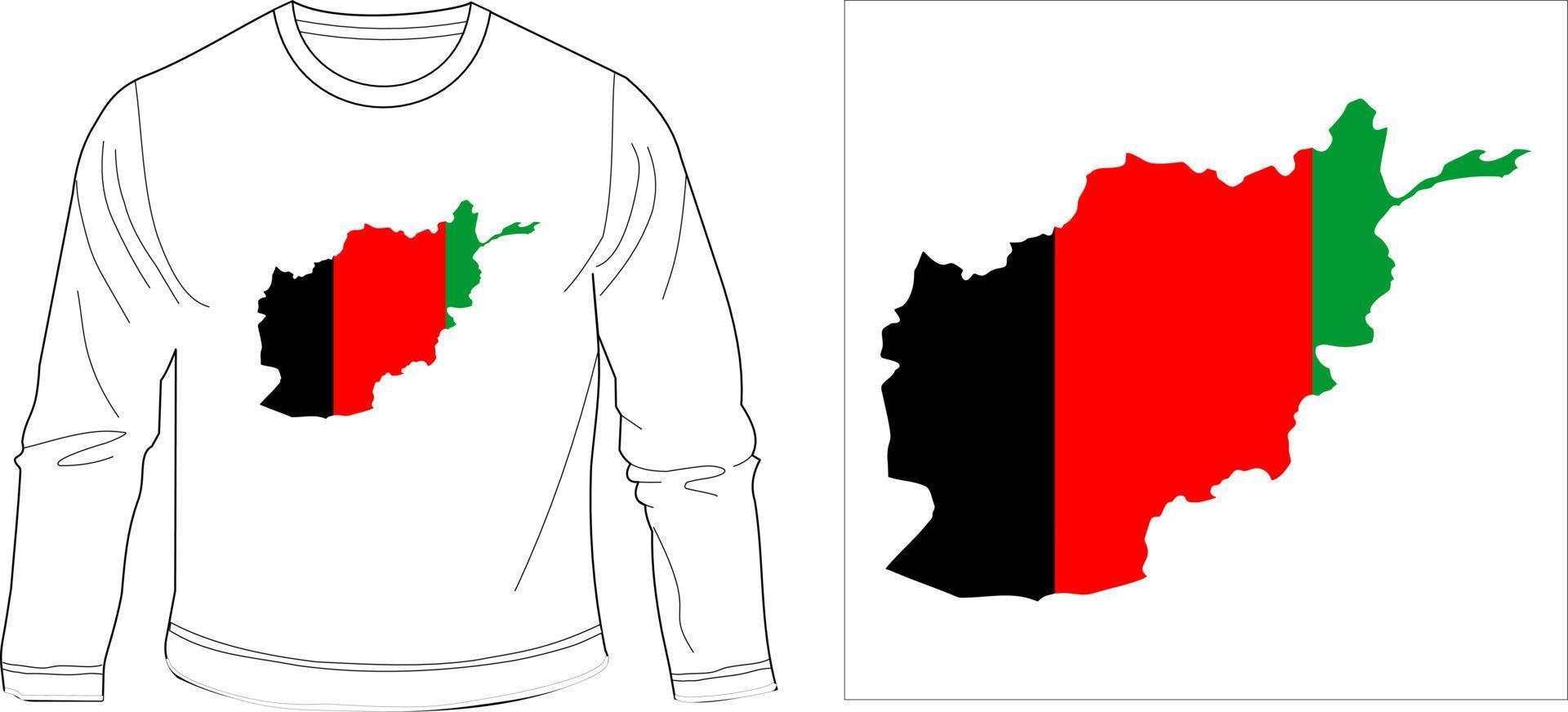 Afghanistan flag with map graphic design vector illustration