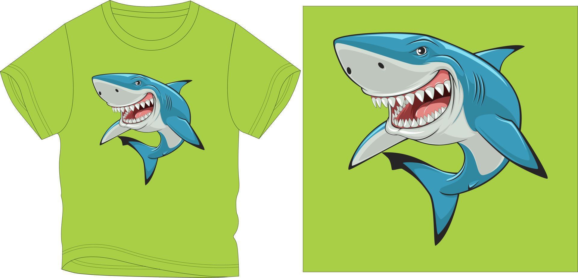 Angry shark graphic design vector illustration