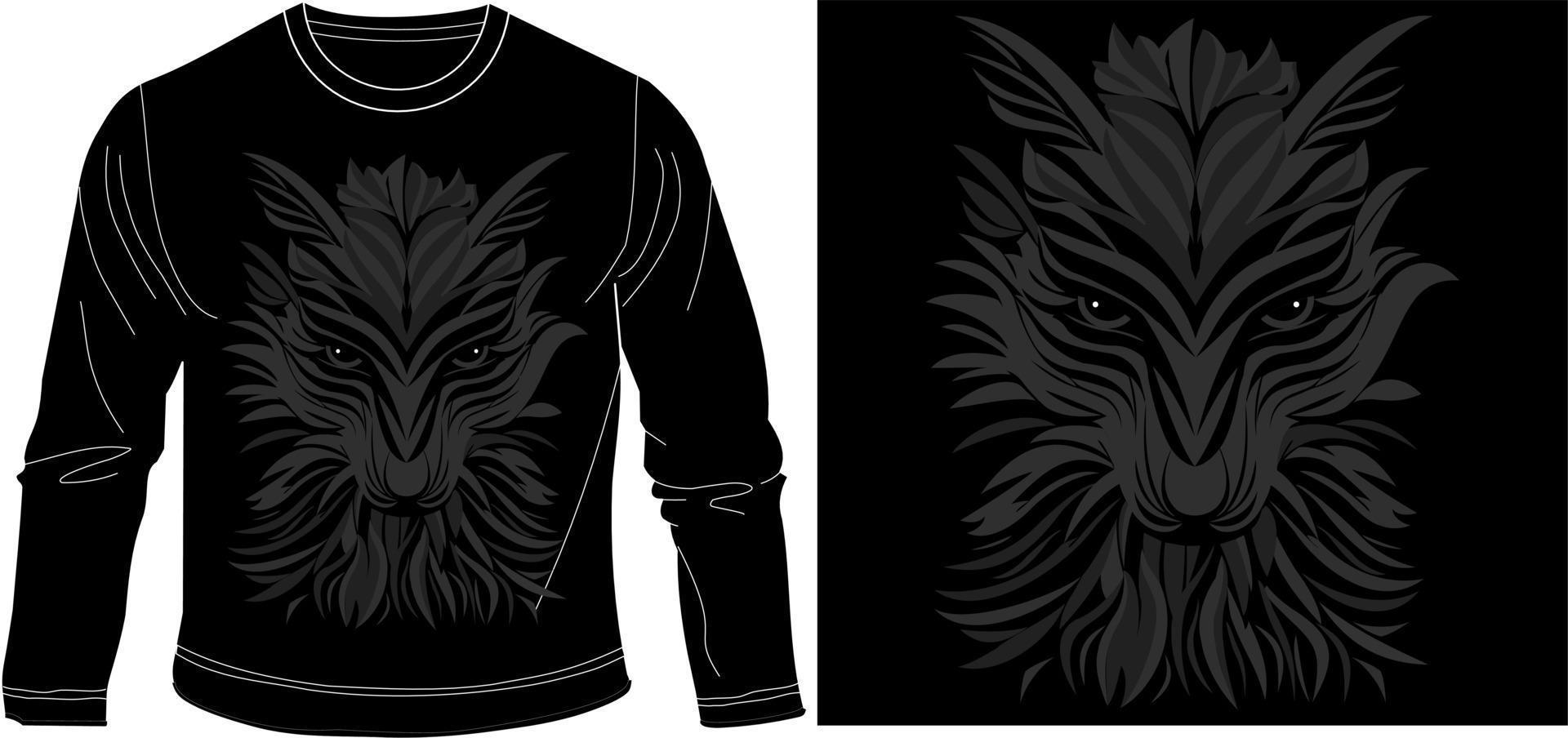 Ilustración de vector de diseño gráfico de lobo enojado