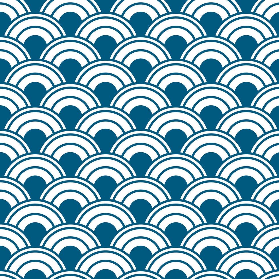 Flat Japenese wave style pattern background vector
