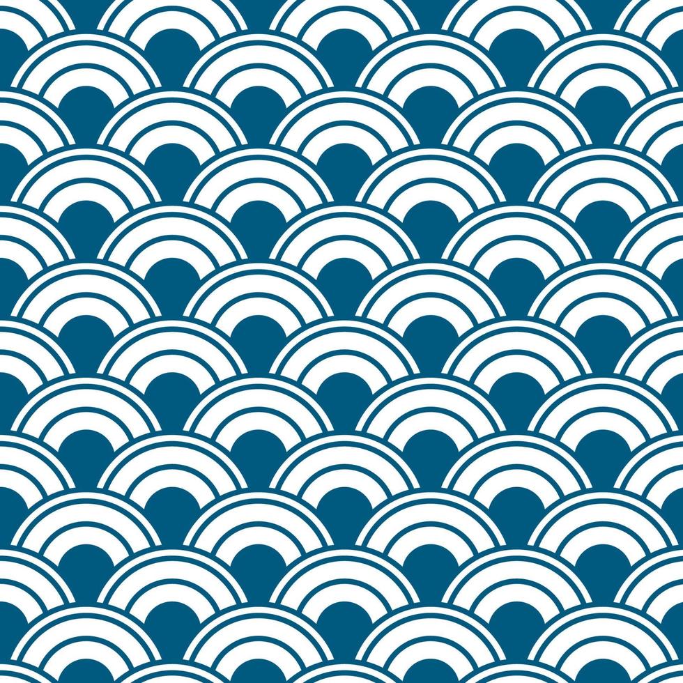 Flat Japenese wave style pattern background vector