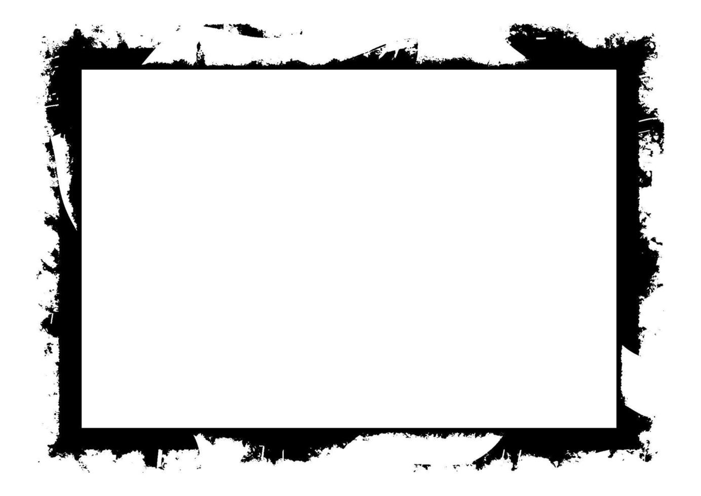 marco grunge detallado en blanco y negro vector