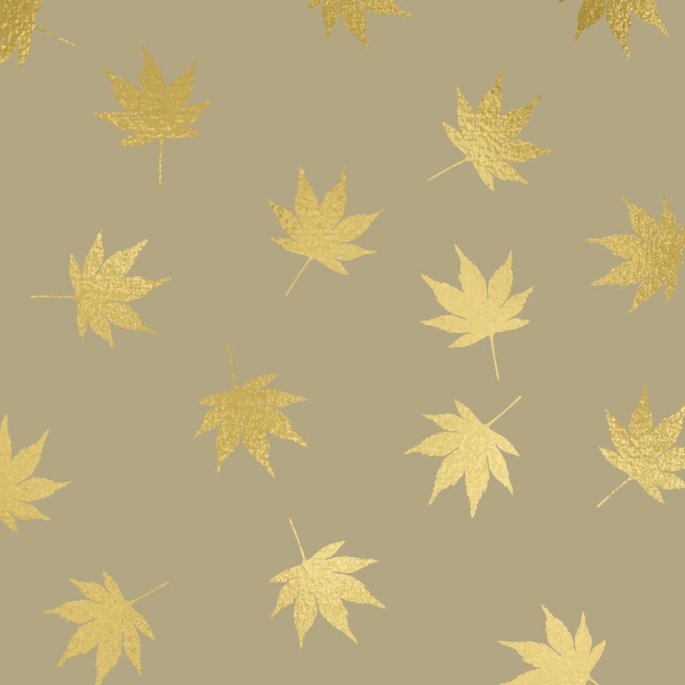 gold foil leaf pattern background vector