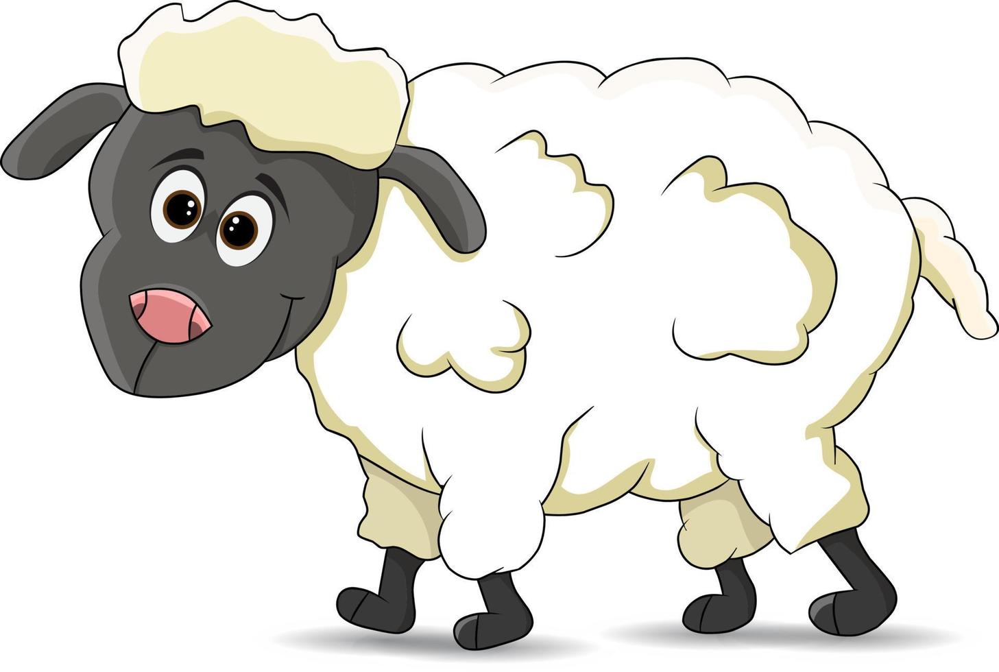 cartoon sheep in white background isolated vector