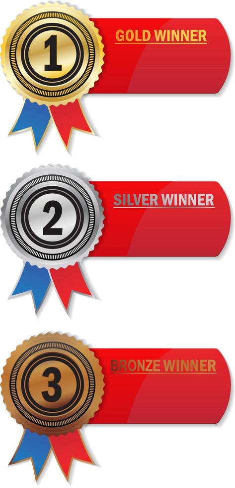 icon badge vip special winner with red banner vector
