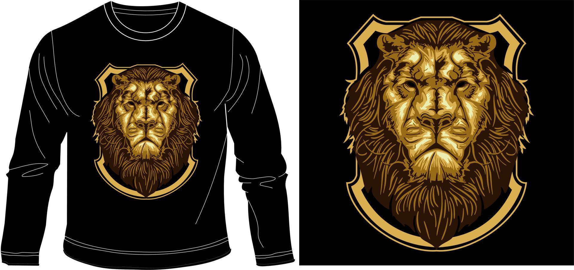 ilustración de vector de diseño gráfico de león dorado