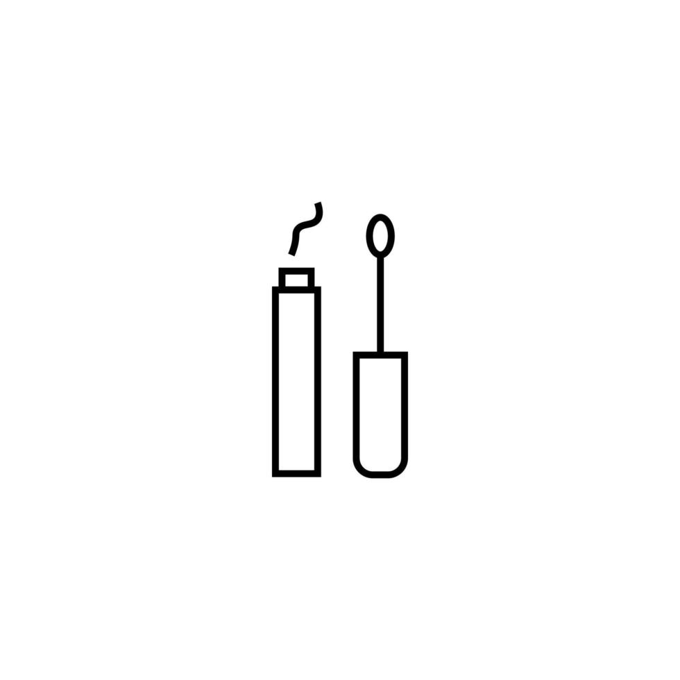 Beauty and cosmetics concept. Outline symbol suitable for web sites, advertisement, web sites etc. Editable stroke. Line icon of lip gloss or tint for lips for decorative makeup vector