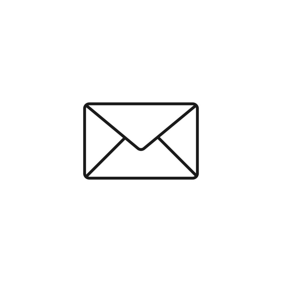 Post and letter monochrome sign. Outline symbol drawn with black thin line. Suitable for web sites, apps, stores, shops etc. Vector icon of simple envelope for paper letters