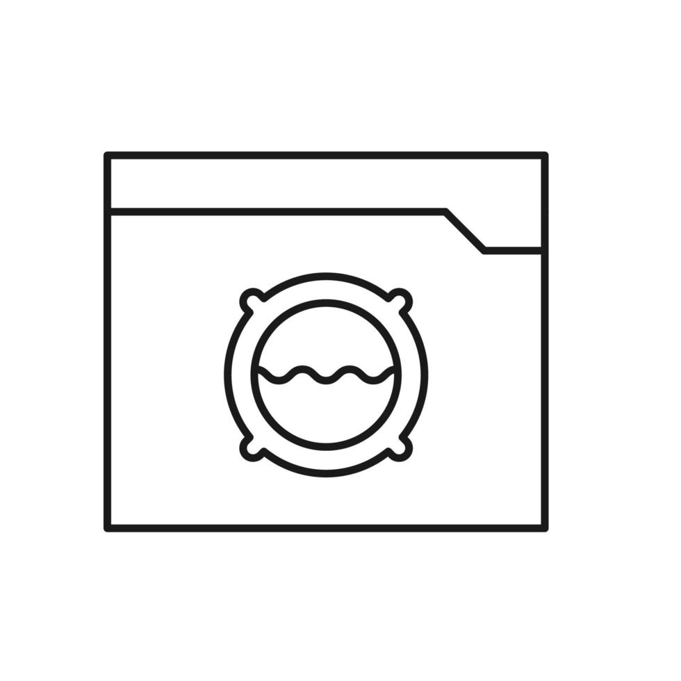 Vector outline symbol suitable for internet pages, sites, stores, shops, social networks. Editable stroke. Line icon of  view of sea from the window