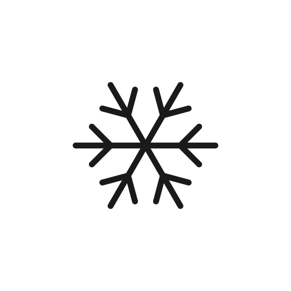 pronóstico y concepto meteorológico. signos monocromáticos minimalistas adecuados para aplicaciones, sitios, publicidad. trazo editable. icono de línea vectorial de copo de nieve vector